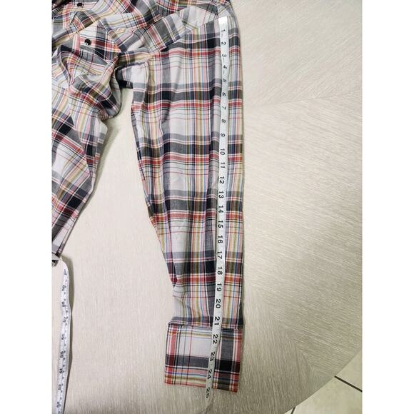 Vintage 60s Wrangler Cursive Label USA Western Plaid Pearl Buttons Nwot 16-34 - Picture 12 of 12